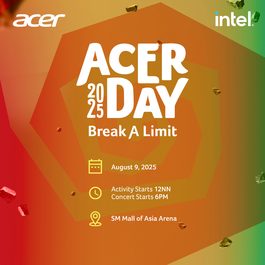 D-Day is here, Acer Fam! 🎉 Swing by our pre-event activities and you might just bag special goodies from Ninang! 🫶🏻 bit.ly/AD25ConcertGui…

#AcerDay2025 #AcerBreakALimit