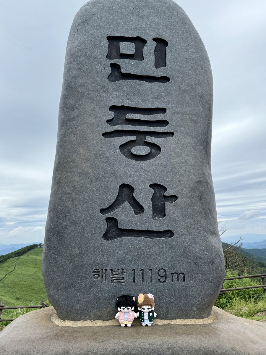 #땜빵이들

맘마먹음이 땜빵이 델꼬 등산 ⛰️
강원도 정선 민둥산! 비 안오고 시원하다