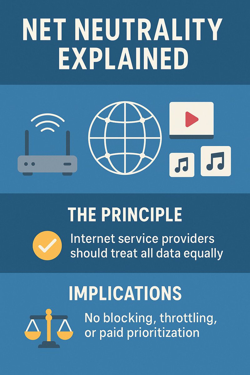 Alchetron's tweet image. Net neutrality ensures a fair internet for everyone—no blocking, throttling, or favoritism. Know your digital rights!

#netneutrality #opennet #digitalrights #internetfreedom #equalaccess #techpolicy #internetforall #stopthrottling #neutralweb #ispregulation #cyberlaw