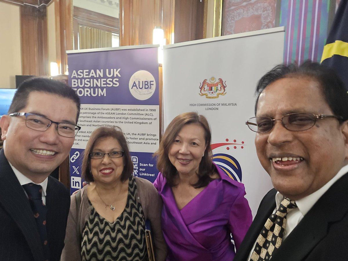 Our President James Ng attending 58th #Aseanday celebrations at the #Malaysian HighCommission in #London on 8.8.25.  pictured with @aubf_uk team Belinda Cerclay, <a href="/merleneemerson/">Merlene Toh Emerson</a> and Founder DatukLingam.