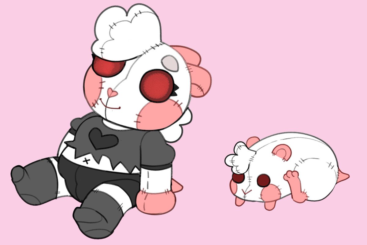 erm i saw that some of my streamer friends have little plushie assets. I have them too now. Message me on disc if you wanna stick me on your shelf or ominously in a corner... 

Two varieties! thicc and compact.