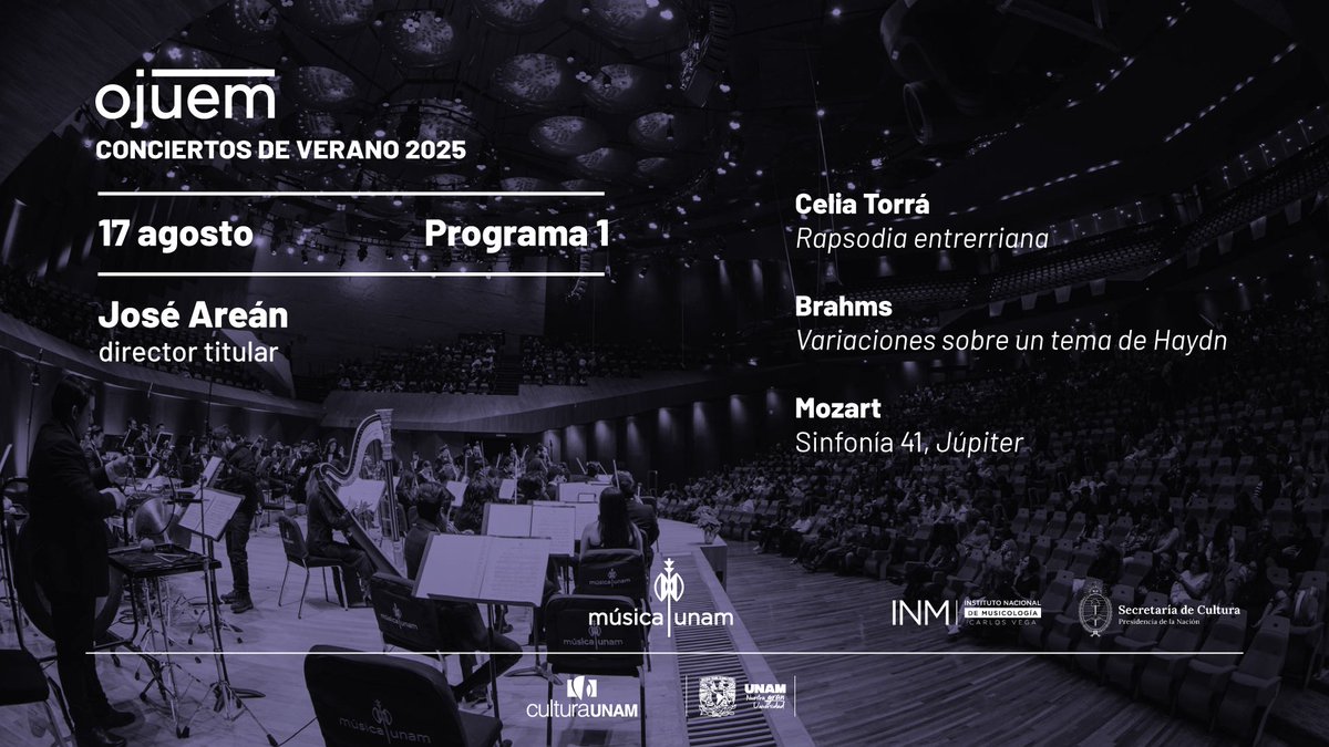 La OJUEM inicia sus Conciertos de verano con un programa que enlaza tradición con el redescubrimiento de las primeras partituras orquestales escritas por compositoras latinoamericanas. Destacamos la “Rapsodia entrerriana” de la compositora, violinista y directora argentina Celia