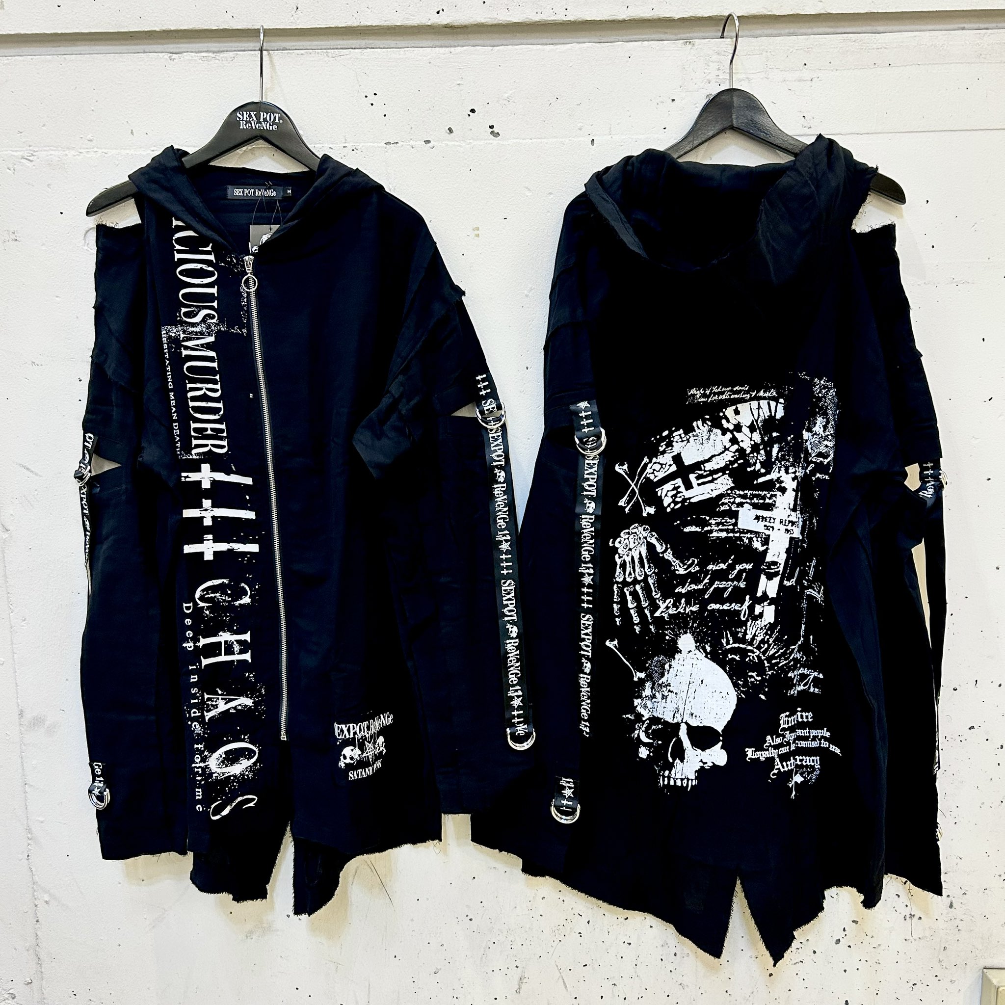 SEX POT グラフィックプリント ロングパーカー Lサイズ　未使用 送料無料！】CUSTOM PUNKISH MURDER ガーゼ カットソー ｜SEX
