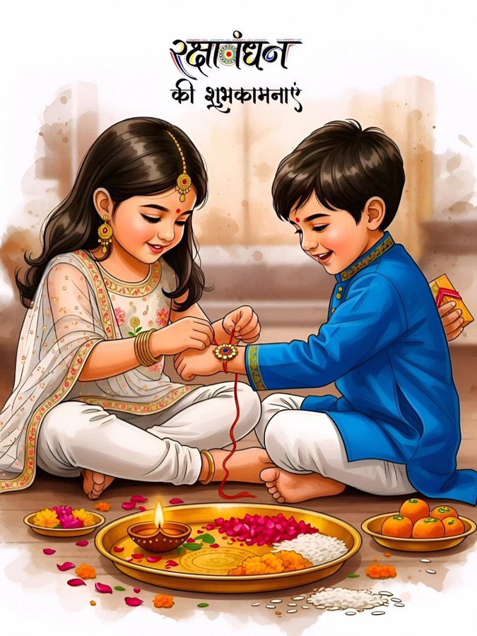 भाई-बहन के अटूट प्रेम, विश्वास और स्नेह के प्रतीक रक्षाबंधन के पावन पर्व पर आप सभी को हार्दिक शुभकामनाएँ।

विश्वास और समर्पण का यह पर्व सभी के जीवन में अगाध स्नेह, मान-सम्मान, अपार सुख, असीम शांति और आजीवन समृद्धि लाए। 

#रक्षाबंधन #RakshaBandhan #RakshaBandhan2025
