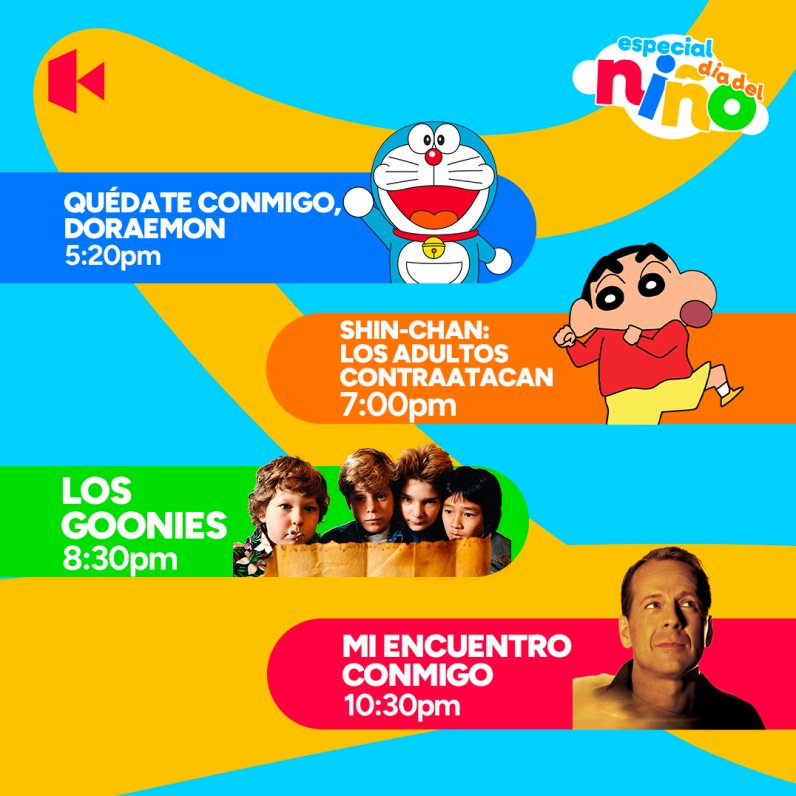 MyKanadeCL's tweet photo. 🎉📺 Este domingo celebramos el Día del Niño en Kanade TV 📺🎉
Durante todo el día estaremos transmitiendo una selección de películas llenas de aventura, risas y nostalgia. Porque el niño que llevamos dentro también merece festejar.
Día del Niño - Todo el día por Kanade TV. https://t.co/6IkomJKrhG