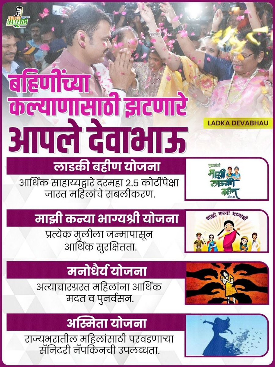 Munna Sethi (@msmunna0909) on Twitter photo अर्थसहाय्य, संरक्षण, स्वच्छता आणि सन्मान <a href="/Dev_Fadnavis/">Devendra Fadnavis</a> यांच्या योजनांनी महिलांच्या जीवनात दिला नवा प्रकाश.
ही आहे महिला कल्याणासाठीची मजबूत बांधिलकी.
#LadkaDevaBhau
#TeamDevendra अर्थसहाय्य, संरक्षण, स्वच्छता आणि सन्मान <a href="/Dev_Fadnavis/">Devendra Fadnavis</a> यांच्या योजनांनी महिलांच्या जीवनात दिला नवा प्रकाश.
ही आहे महिला कल्याणासाठीची मजबूत बांधिलकी.
#LadkaDevaBhau
#TeamDevendra
