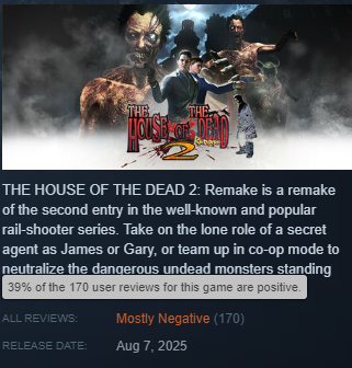 The House of the Dead 2 Remake is the most broken game launched this year (that i've played).