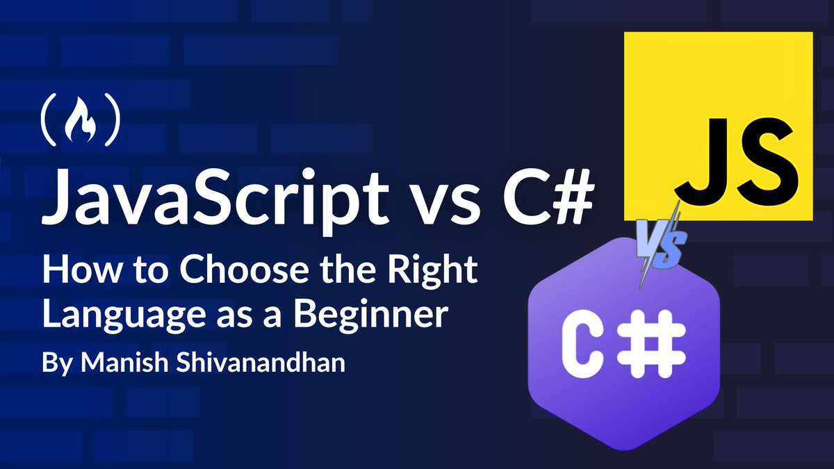 freeCodeCamp's tweet image. If you're a beginner just learning to code, you might hear a lot about both JavaScript and C#.
Both are popular among beginners - but for different reasons, as they are often used for different things.
In this guide, Manish helps you choose the right language for you as you…
