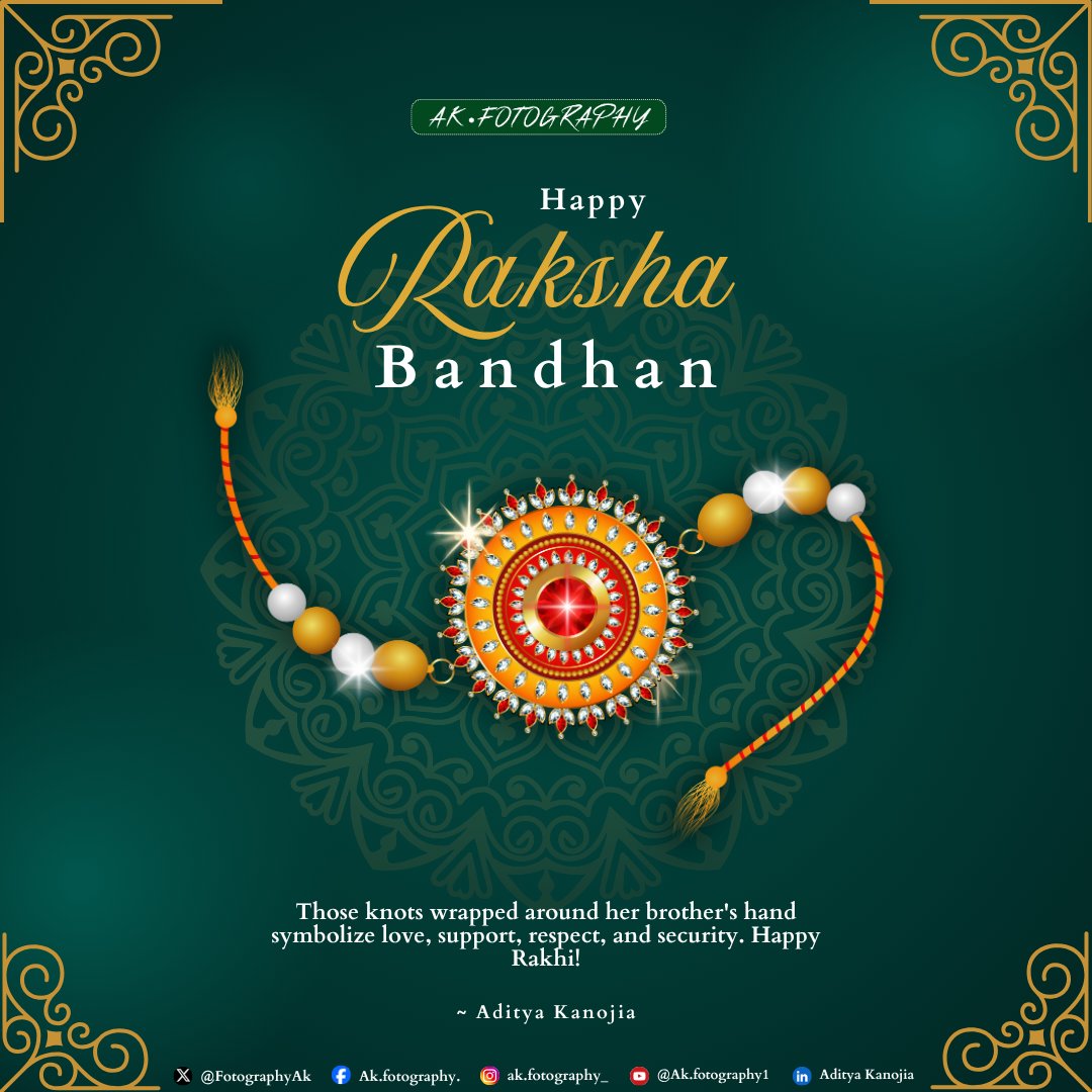FotographyAk's tweet photo. 💫 On this beautiful festival of Rakshabandhan, let’s celebrate the bond of love, trust, and protection between brothers and sisters. Wishing everyone a day filled with joy, laughter, and togetherness. 🌸✨

Happy Rakshabandhan!
— Aditya Kanojia 

#RakshaBandhan2025 #RakshaBandan https://t.co/L9SmMyLDpf