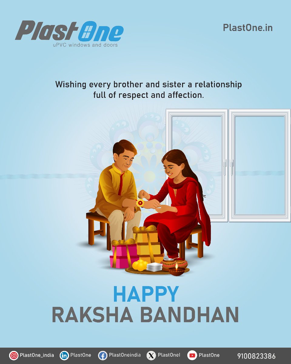 PlastoneI's tweet photo. Wishing every brother and sister a relationship full of respect and affection.
𝗛𝗔𝗣𝗣𝗬 𝗥𝗔𝗞𝗦𝗛𝗔 𝗕𝗔𝗡𝗗𝗛𝗔𝗡

#HappyRakshaBandhan #RakshaBandhan #RakhiCelebration #RakhiSpecial #PlastOne #upvc #upvcwindows #upvcdoors #upvcdoorsandwindows #doorsandwindows #windowprofiles https://t.co/47S6NWFQgQ