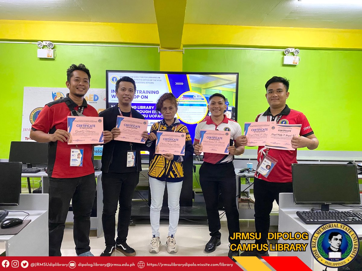 JRMSUdiplibrary's tweet photo. 𝐋𝐈𝐁𝐑𝐀𝐑𝐘 𝐔𝐏𝐃𝐀𝐓𝐄𝐒 | 𝘿𝙞𝙥𝙤𝙡𝙤𝙜 𝘾𝙖𝙢𝙥𝙪𝙨 𝙇𝙞𝙗𝙧𝙖𝙧𝙮 𝙋𝙚𝙧𝙨𝙤𝙣𝙣𝙚𝙡 𝙅𝙤𝙞𝙣 𝙄𝙣-𝙃𝙤𝙪𝙨𝙚 𝙏𝙧𝙖𝙞𝙣𝙞𝙣𝙜-𝙒𝙤𝙧𝙡𝙨𝙝𝙤𝙥 𝙤𝙣 𝙀𝙛𝙛𝙚𝙘𝙩𝙞𝙫𝙚 𝙐𝙨𝙚 𝙤𝙛 𝙅𝙍𝙈𝙎𝙐 𝙐𝙊𝙋𝘼𝘾

Full details posted in the FB Page of JRMSU Dipolog Campus Library. https://t.co/rFPHfQTPXO