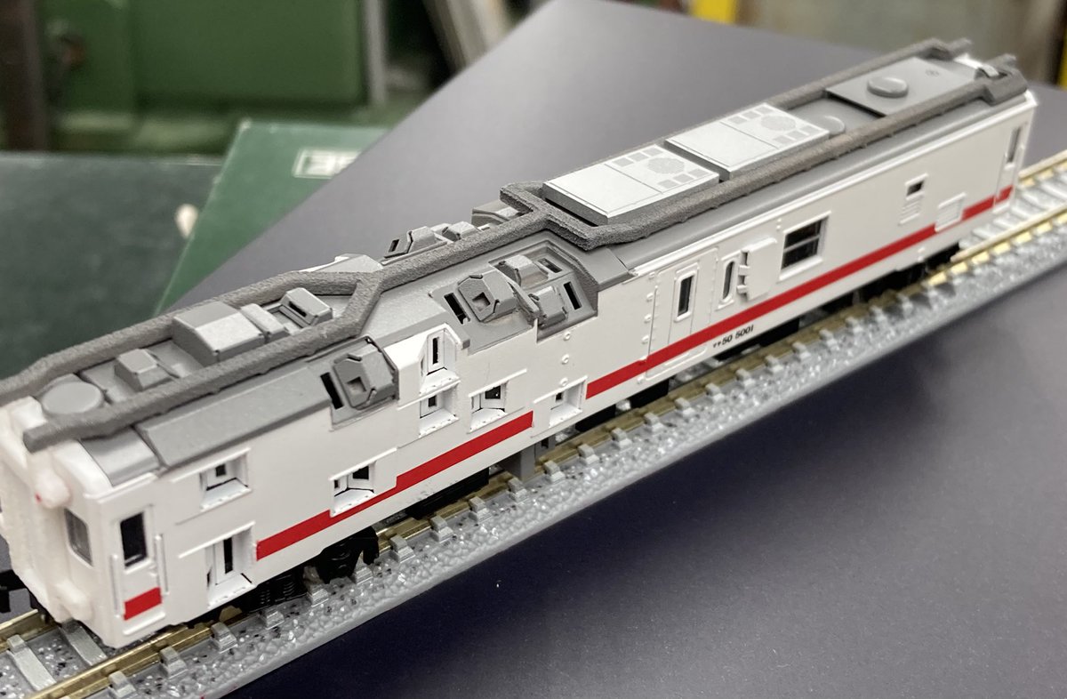 建築限界測定車マヤ50-5001完成品を会場で販売しています。34,000円＋
