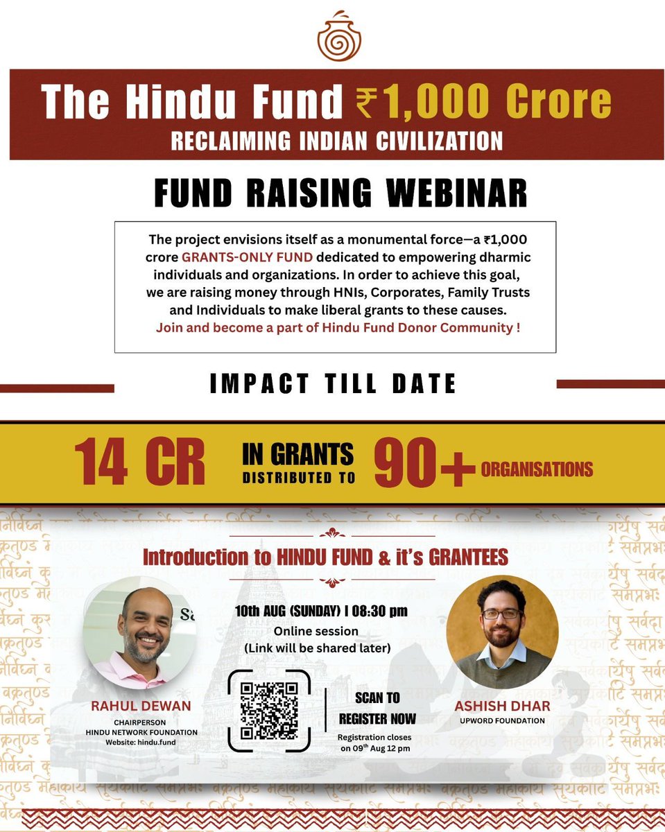 Join us tomorrow for an exclusive HinduFund session, where <a href="/infinitchy/">Ashish Dhar</a> will join <a href="/RahulDewanV2/">Rahul Dewan</a> for an in-depth conversation on the vision behind Upword’s new initiative, the Unified Production House (UPH), a game-changing platform designed to power the Hindu narrative with