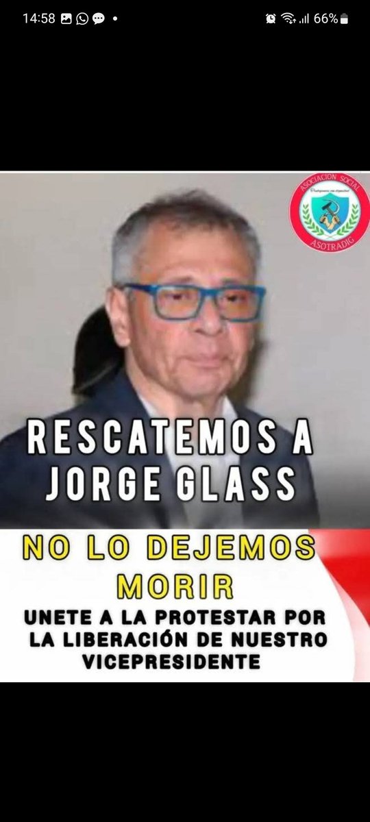 Jorge Glas está delicado de salud,  esta muriendo poco a poco. 

<a href="/CorteIDH/">Corte Interamericana de Derechos Humanos</a> , <a href="/OEA_oficial/">OEA</a> , <a href="/ONU_es/">Naciones Unidas</a> estos organismos no  sirven para nada.
Si muere Glas será un asesinato y todos estos organismos serán complices.
Delen el Salvo Conducto(vida) a Glas.