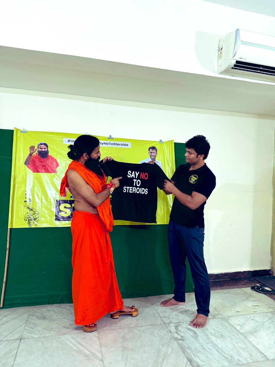 IrsYadav's tweet photo. I feel proud and honoured to launch and lead the Steroid Free India campaign. Yoga Guru Baba Ramdev also joined us on this important occasion, lending his support to this crucial mission.

👉This campaign is dedicated to saving our youth from the rising menace of steroid abuse — a silent threat that is destroying health, damaging lives, and weakening our future.

👉Our goal is clear – Save the Youth, Save the Nation.

👉As a Fit India Ambassador, I assure every young Indian that strength, stamina, and a well-built body can absolutely be achieved naturally — through discipline, dedication, and a wholesome diet — without the need for harmful steroids.

👉This Raksha Bandhan, I make a special request to all sisters:
🎗️ Tie a Rakhi with a promise to protect your brothers — by making them aware of the dangers of steroids and guiding them toward a healthy, natural path.

👉Let’s not just protect each other — let’s protect the future of India.

👉Together, let’s build a Fit, Natural, and Proud India. 💪🇮🇳

#IRSNarendraSayNoToStreroids 
#IRSNarendra #IRSNarendraForSteroidFreeIndia #SteroidFreeIndia #FitIndiaMovement #RakshaBandhanForFitness