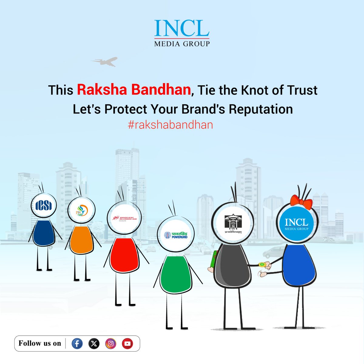 INCLGROUP's tweet image. This Raksha Bandhan, we’re tied to your brand’s success. Together, we weave bonds of growth and trust. Wishing a very Happy Raksha Bandhan from INCL Media family.

#incllions #inclmediagroup #inclusion #yourgrowthpartner #rakhicelebration #rakshbandhan❤️