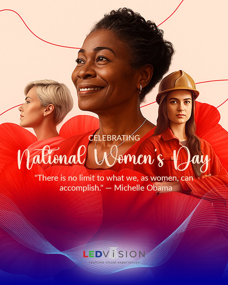 LEDVisionZA's tweet image. 🌺 Celebrating National Women’s Day 🌺
At LEDVision, we honour the strength, brilliance and leadership of women across every industry and community.

#LEDVision #ModularLED #LEDDisplays #LEDTechnology #LEDVideoWalls #LED #LEDScreenInstallation #LEDScreen #LEDScreens #WomensDay