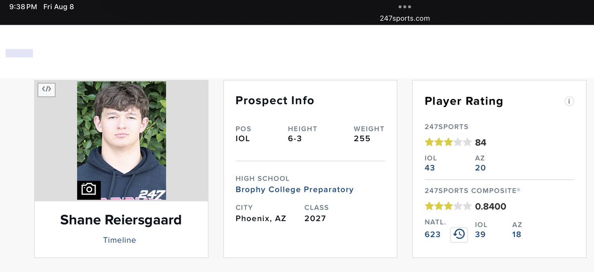 Thankful to be rated a 3 star IOL. 
<a href="/BrandonHuffman/">Brandon Huffman</a> <a href="/247Sports/">247Sports</a> <a href="/RonTBAOL/">Ron Sowers</a> <a href="/JUSTCHILLY/">Just Chilly</a> <a href="/jason247scout/">Jason Jewell</a> <a href="/therealbeadle/">Adam Beadle</a> <a href="/azc_obert/">Richard Obert</a>