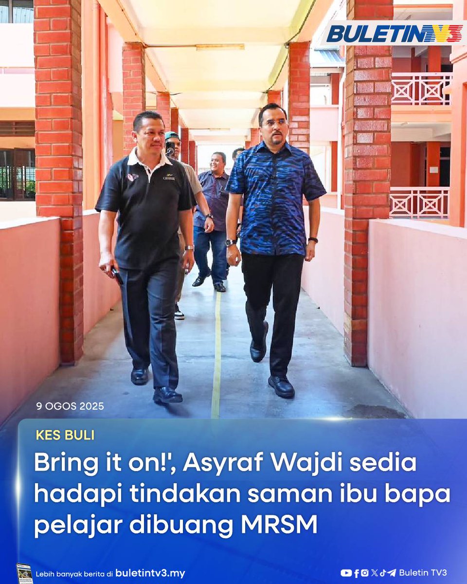 BuletinTV3's tweet image. KES BULI | "Saya dimaklumkan ada ibu bapa yang anak-anak dibuang MRSM kerana kes buli nak saman saya dan MARA. Saya katakan bring it on!. Saya nak jaga keselamatan majoriti pelajar, bukan segelintir yang berlagak samseng. #YouTouchYouGo," - Asyraf Wajdi 

#BuletinTV3 #Buli #MRSM…