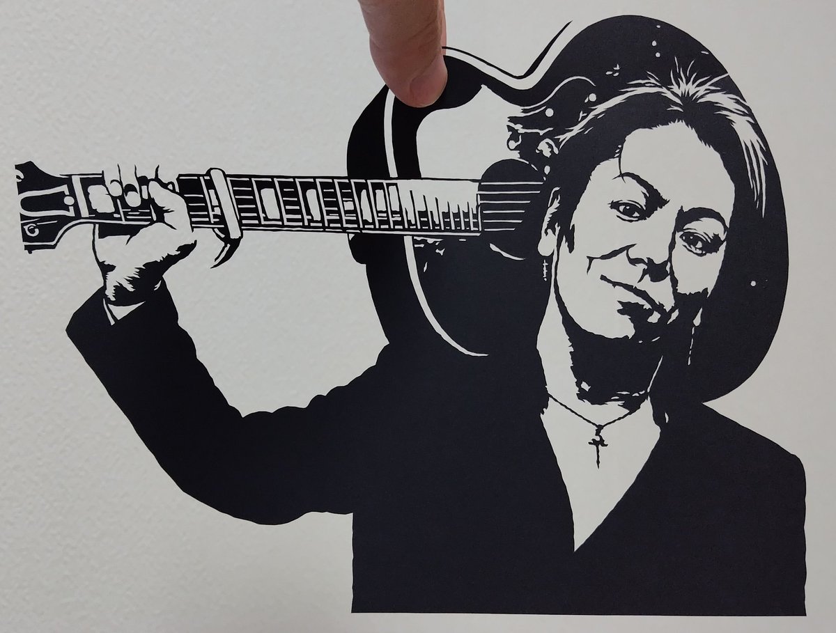 切り絵 第1284弾
狩野英孝さん
ギターを持つと無敵になるえーこーちゃんです。
50TAのアルバム買ってみようかな。