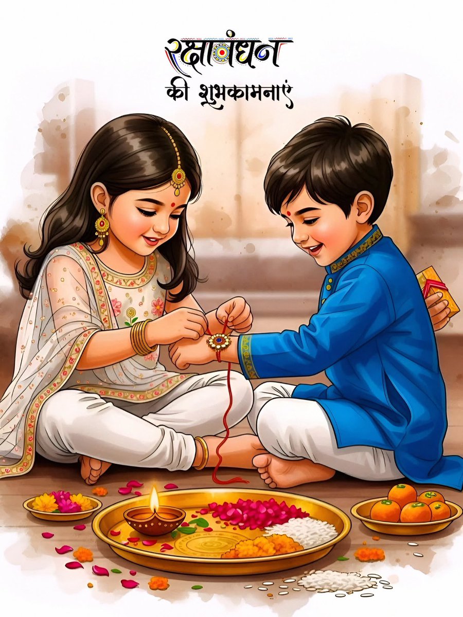 सभी देशवासियों को रक्षाबंधन की हार्दिक शुभकामनाएं।

आशा करती हूं भाई-बहनों के प्यार और स्नेह का यह बंधन और गहरा होता रहे।

हर हर महादेव 🍀 🍀 शुभ प्रभात साथियों 🙏

#रक्षाबन्धन #RakshaBandan
#rakshabandhanspecial