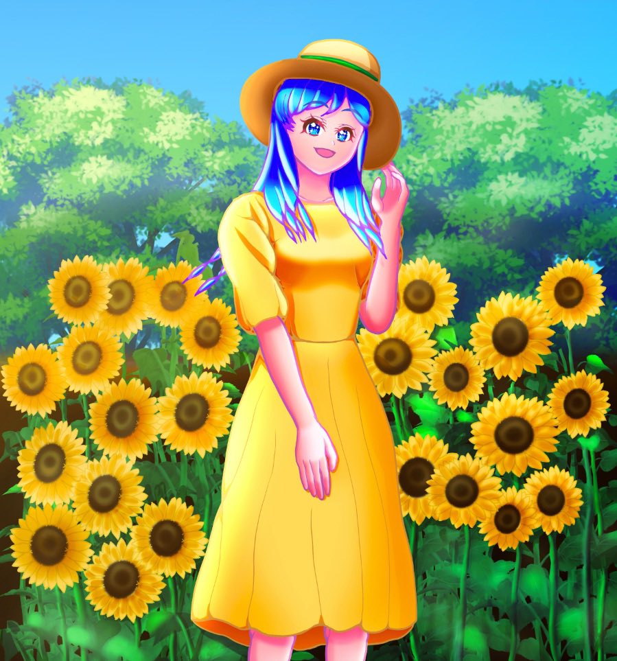 「満開のひまわり畑で 2025」
#創作 #オリジナル
#絵描きさんと繋がりたい
#夏の創作クラスタフォロー祭り
#イラスト好きな人と繋がりたい
#デジタルイラスト