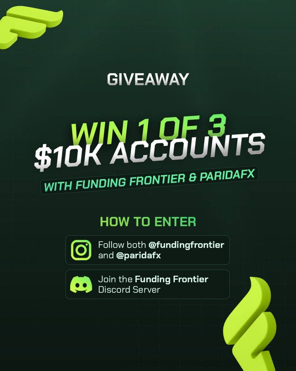 cryptoparida's tweet photo. 💰  Funding frontier  Giveaway💰

3  x $10000 Funded Account 

1> Follow  
@FundingFrontier
 &amp; 
@cryptoparida 

2> Like, Comment &amp; Retweet

3>   join  discord 👇

1*/ https://t.co/KiAXfgmApW

2*/ https://t.co/0L8RihPMKv

Winners will be picked soon. 

#GiveawayAlert https://t.co/uC3vYknn7G