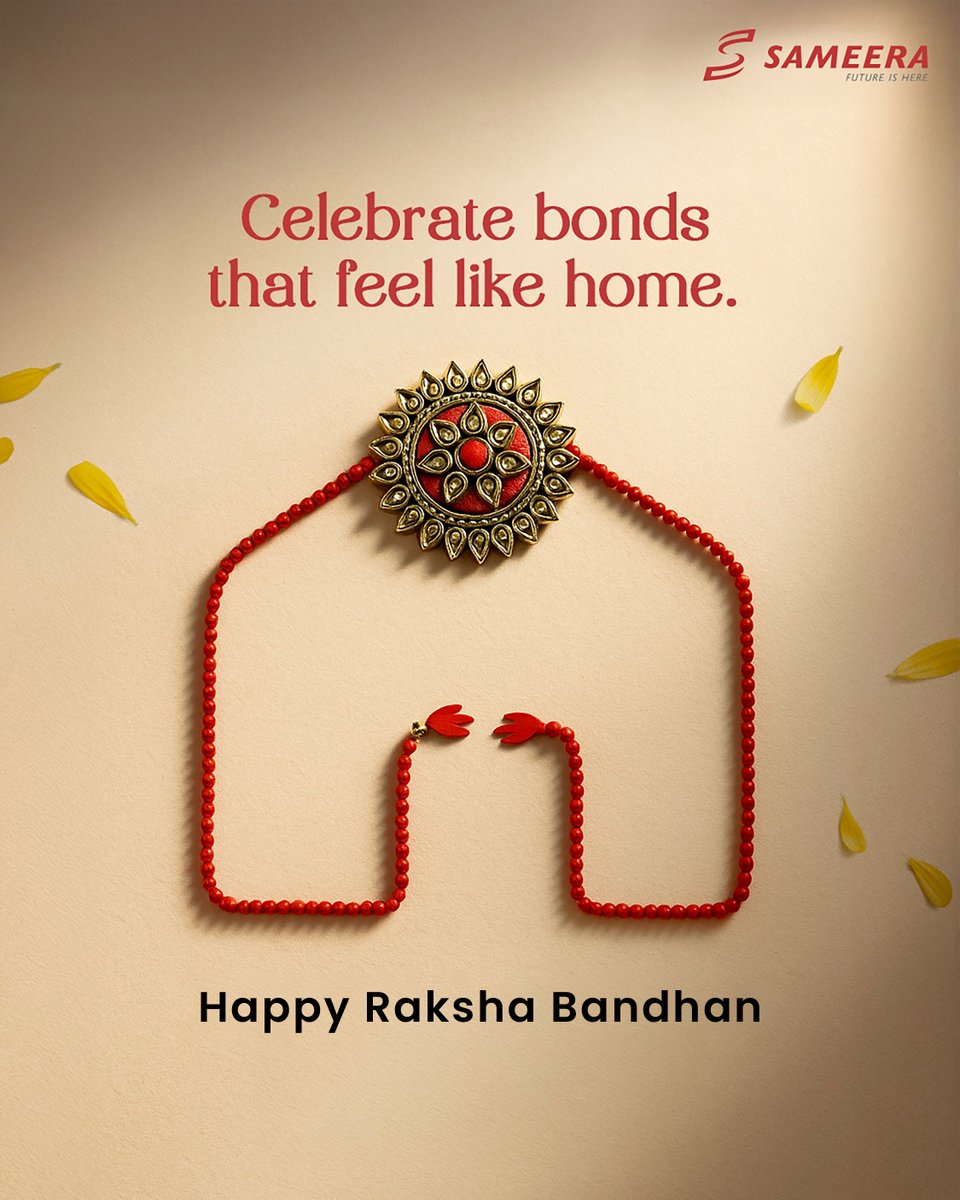 Sameeragroups's tweet image. Celebrating the bond that’s tied with love, trust, and countless memories.
Happy Raksha Bandhan.

#Sameera #SameeraHomes #BuildTogether #livetogether #rakshabandhan