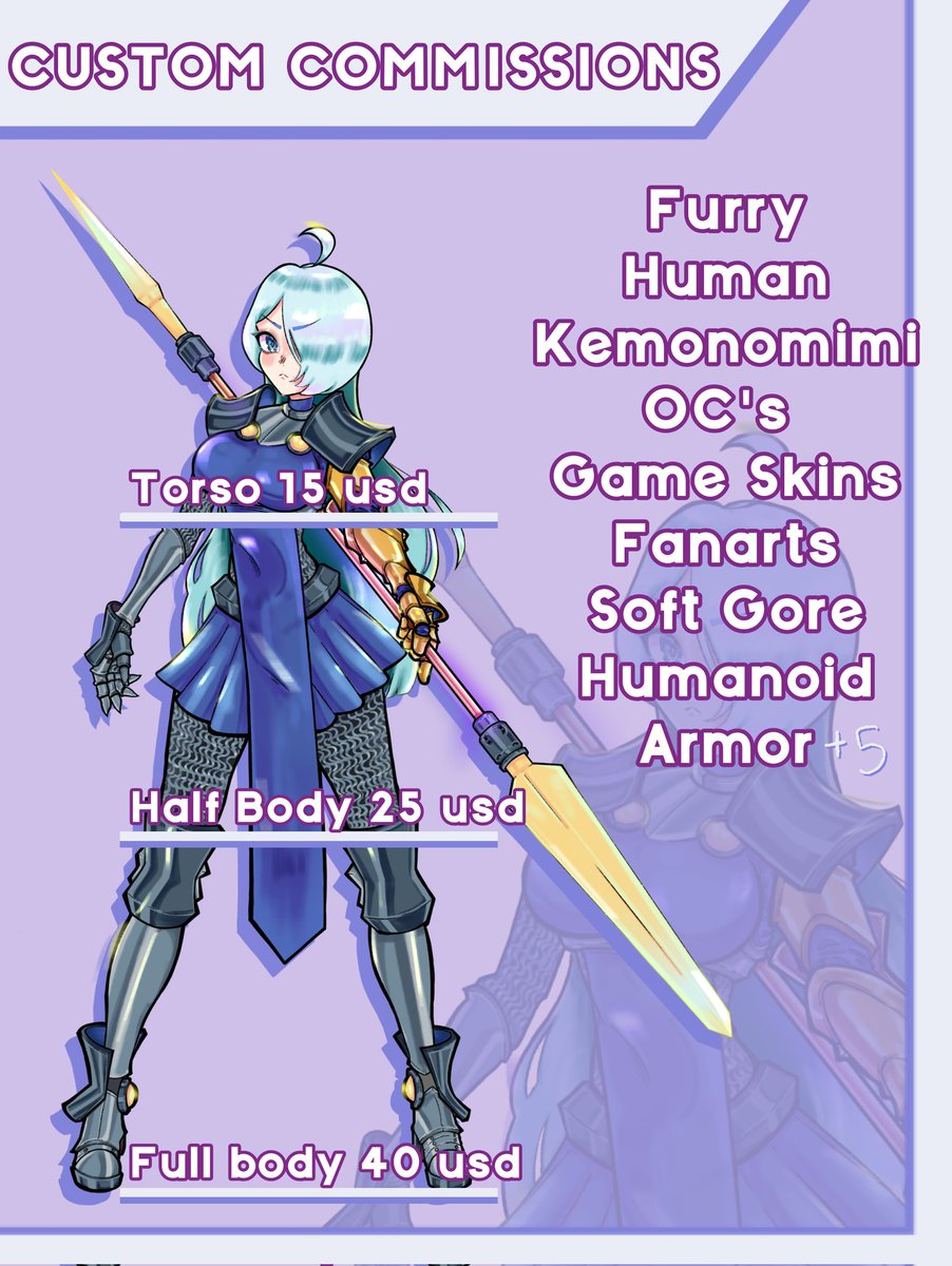 Alba_Fox_'s tweet photo. OPEN COMMISSIONS 💜🦊💜

If you'd like a drawing, please contact me privately so I can create it, then send your request to Vgen.
https://t.co/tVT0UIL8AB

You can find all my social media accounts here:
https://t.co/DZDd36jeT8 https://t.co/csrOBOzElZ