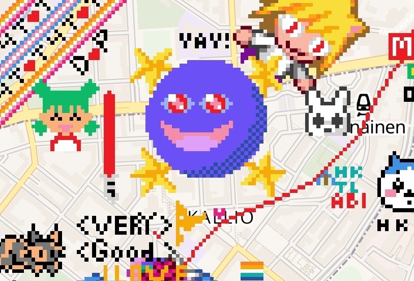 He is complete! Yay!
Made this Bion on wplace in Helsinki with wget and a few other folks from my server, big thanks to them Psycho Patrol R now has it's mark there.