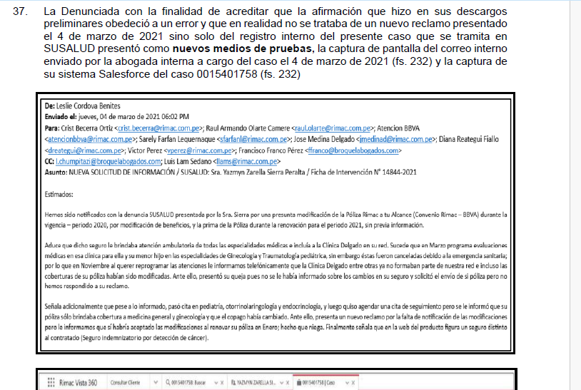 ZarellaSierra's tweet photo. Pero, como la investigación demoró, por lentitud de @SuSaludPeru y maniobras de los abogados de @RimacSeguros (que alegan que la empresa tiene la POTESTAD de cambiar el rubro del seguro según sus intereses) SUSALUD dice que no pueden sancionar porque el caso prescribió. https://t.co/3pv72Rzwwj