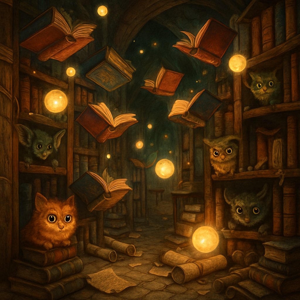 Amine7sh's tweet image. 📚 Step into pure magic! 📚 Discover a whimsical library where books float and curious creatures peek from shelves. What story would you read first? 📖 #AIArt #Fantasy #MagicLibrary #Whimsical #DigitalArt