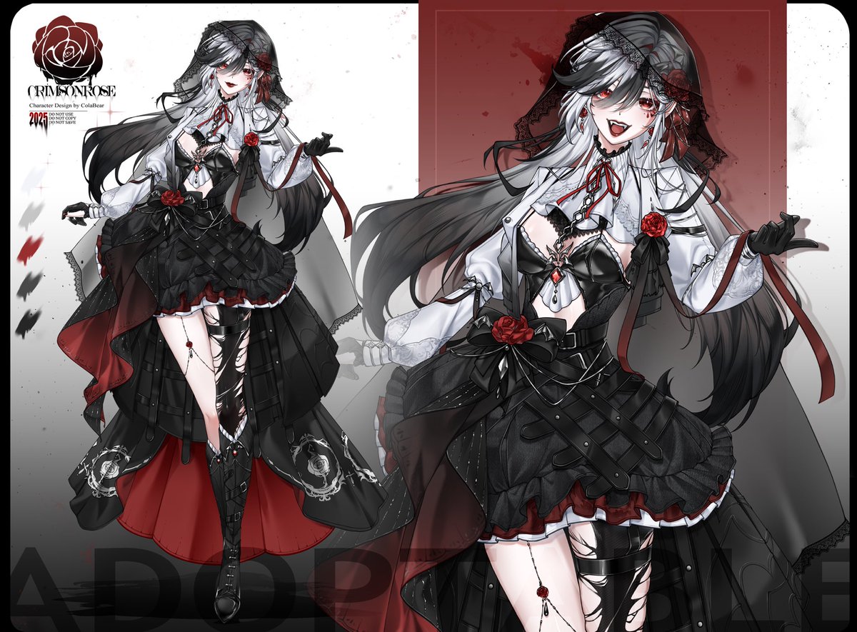 ColabearOp's tweet image. 🦇🌹🩸

#adoptable #characterdesign