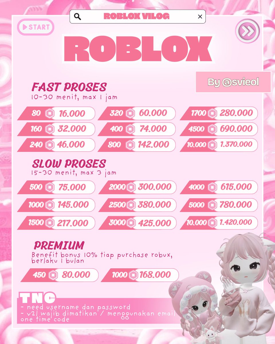 ceuntilz's tweet image. Robux murah start 16k di @svieol 

#zonauang