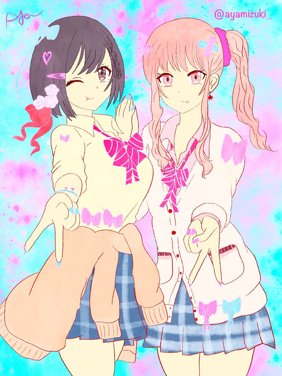 #mzenweek2025 Day7: Free Day 🎀🎨 Gyaru ena and mizuki
#prsk_FA #みずえな #mizuena #暁山瑞希 #東雲絵名