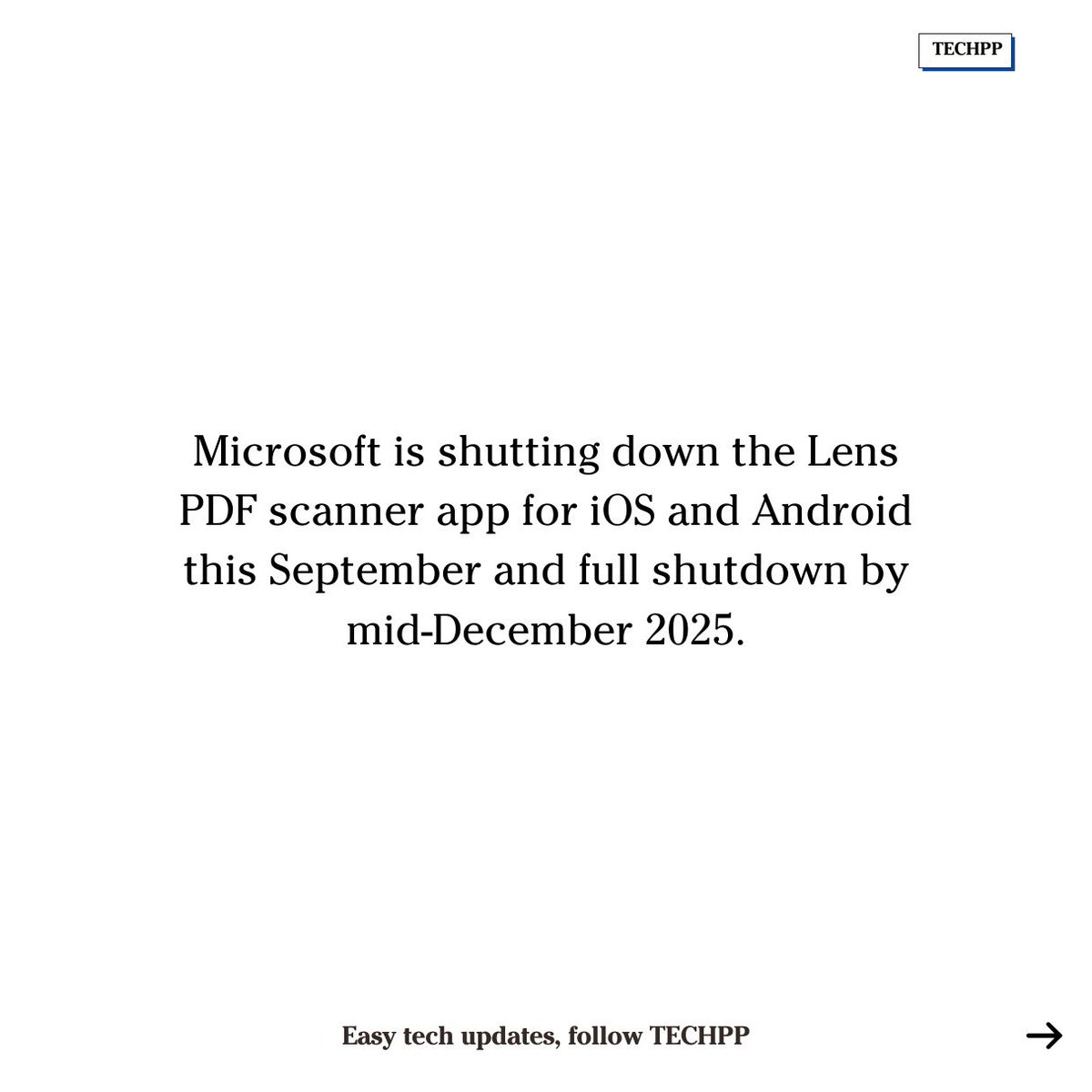 techpp's tweet image. Microsoft is shutting down Lens 

#Microsoft #LensApp #PDFScanner