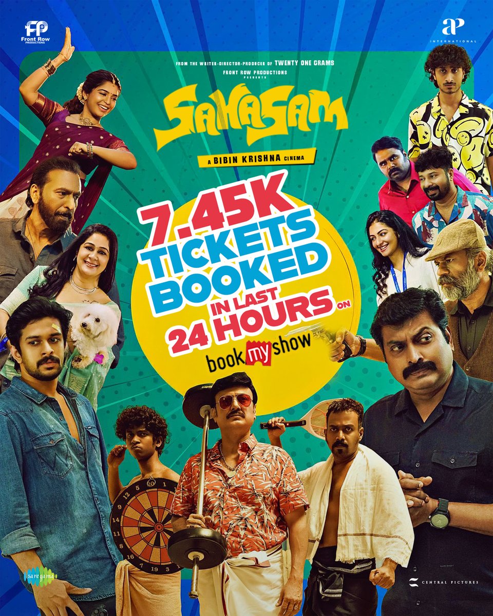 APIfilms's tweet photo. Action, suspense, and surprises at every turn! π§©π―
7.45K tickets grabbed β the game is on for #Sahasam! ποΈ Book yours and watch together with your family! β€οΈπ¬
#SahasamInCinemas
#sahasam #saregama #Narain #BabuAntony #Ramzan #TheFrontRowProductions #BibinKrishna #RinishKN #Alby #jeeva #gourigkishan #KiranDas #YadhukrishnaDeyakumar #BibinAshok #VinayakSasikumar #VaisakhSugunan #ShihabVennala #SunilKumaran #PhoenixPrabhu #Obscuraentertainments