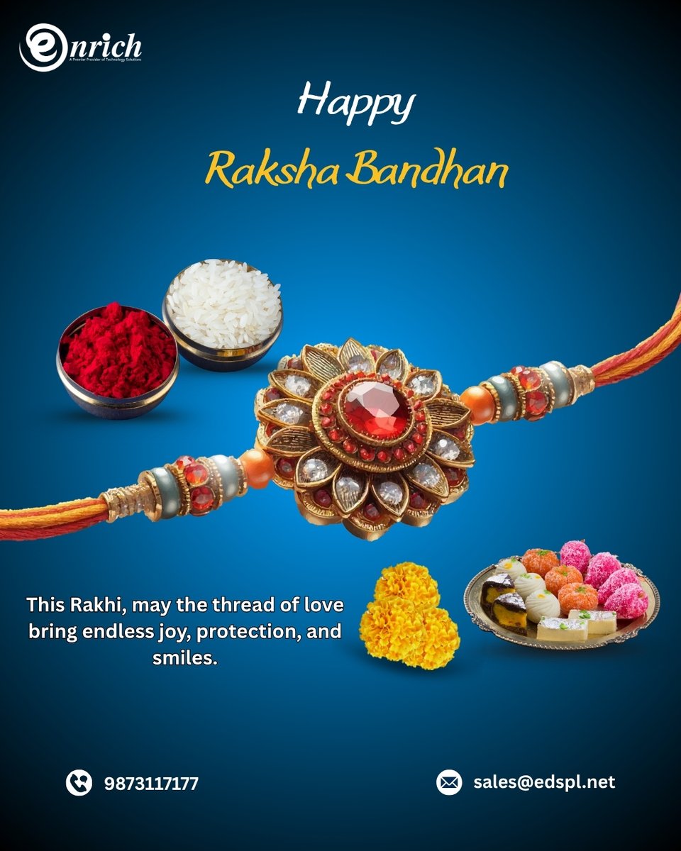 IndiaEnrich's tweet image. 🌸 Happy Raksha Bandhan! 🌸

Celebrating the bond that goes beyond distance &amp;amp; time-a sister’s love, a brother’s promise, and endless memories. 💖

May your ties of love always stay strong.

📞 9873117177 | 📧 sales@edspl.net

#RakshaBandhan #Enrich #LoveAndProtection #SiblingBond