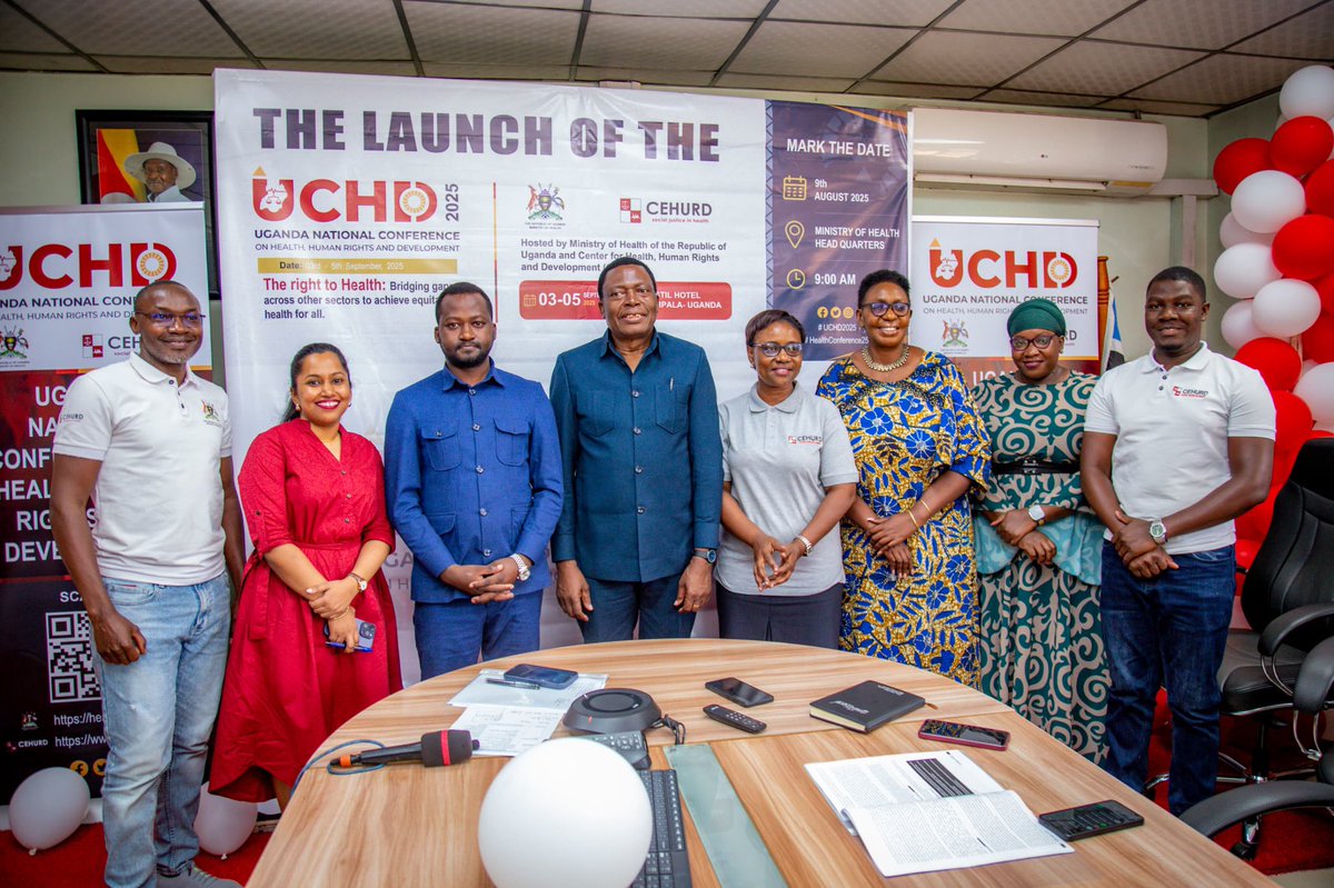 Esther Birungi (@estherbirungi22) on Twitter photo The <a href="/MinofHealthUG/">Ministry of Health- Uganda</a> in partnership with <a href="/cehurduganda/">CEHURD Uganda</a> has officially launched the 2nd Uganda National Conference on Health, Human Rights & Development — #UCHD2025 happening on the 3rd–5th of Sept 2025 at Mestil Hotel, Kampala.🥳
The focus? Understanding how factors beyond the The <a href="/MinofHealthUG/">Ministry of Health- Uganda</a> in partnership with <a href="/cehurduganda/">CEHURD Uganda</a> has officially launched the 2nd Uganda National Conference on Health, Human Rights & Development — #UCHD2025 happening on the 3rd–5th of Sept 2025 at Mestil Hotel, Kampala.🥳
The focus? Understanding how factors beyond the