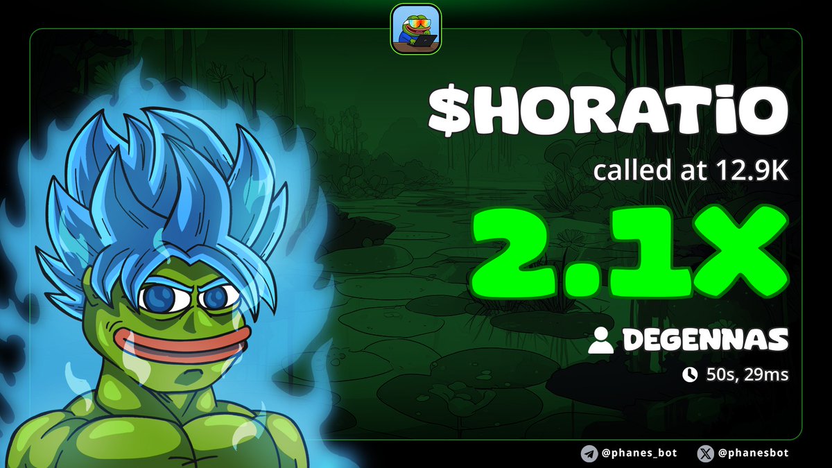 2x plus on $HORATIO 

Ca: PA5b727Y1YA83jA8wABxnVuub8uEb5ee7W2iGmNpump

Join tg here 👇 for more cooks 
t.me/degennasgambles