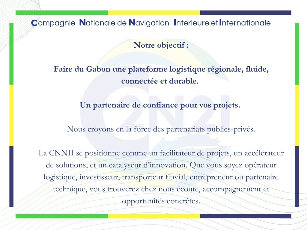 CNNIIofficiel's tweet photo. L’objectif de la CNNII.
#transportmaritime #CNNII #Gabon #ChampionRégional https://t.co/s6kkXlJRnK