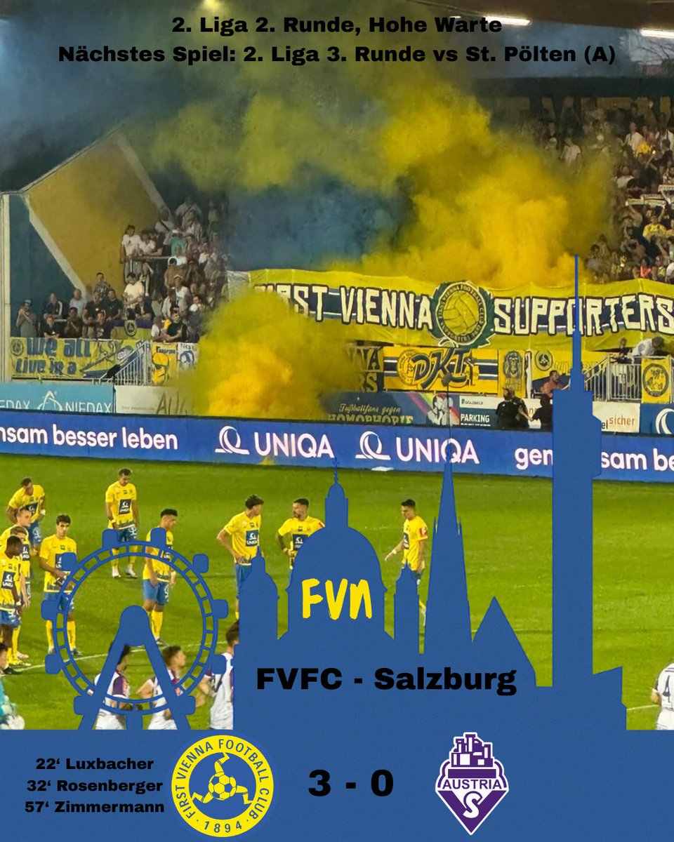 Sieg zum Heimspielauftakt vor ausverkaufter Kulisse! 💪 

Nachbericht: firstviennanews.blogspot.com/2025/08/echtes… 

#LigaZwa #VIESBG