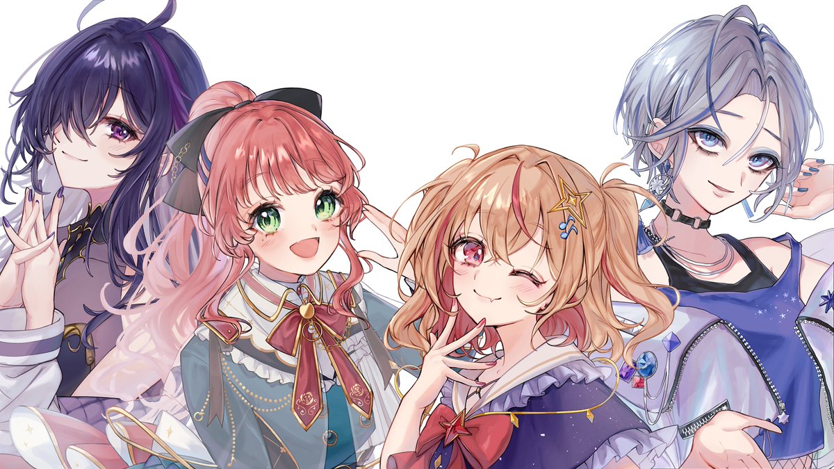 ntmeno_8's tweet photo. ［work］

月城美雪様、白雪りんご様、朱音るら様、煽葉にあ様のビジュアルを制作させていただきました！
ご依頼いただきありがとうございました！🙇

(ツリーにて各種リンクを貼らせていただきます！是非チェックしてみてください🌟) https://t.co/iXvauZaKXc