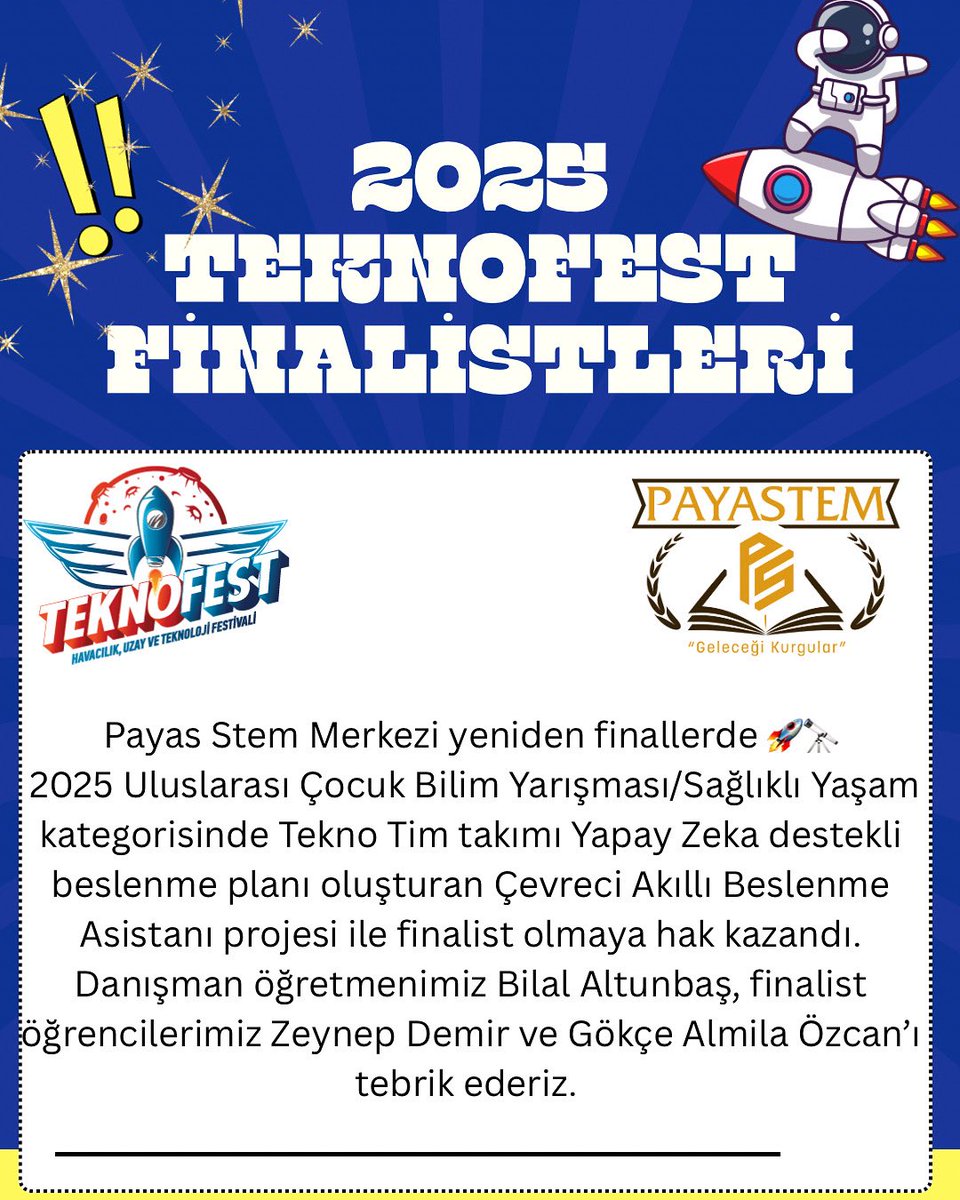 Payas Stem yeniden finallerde 🚀🔭 #TEKNOFEST #MilliTeknolojiHamlesi #teknofest2025  #teknofest #çocukbilimyarışması