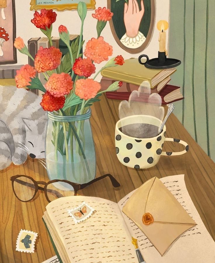 Morning ☕️☕️.                                         ill. Lea Melcher