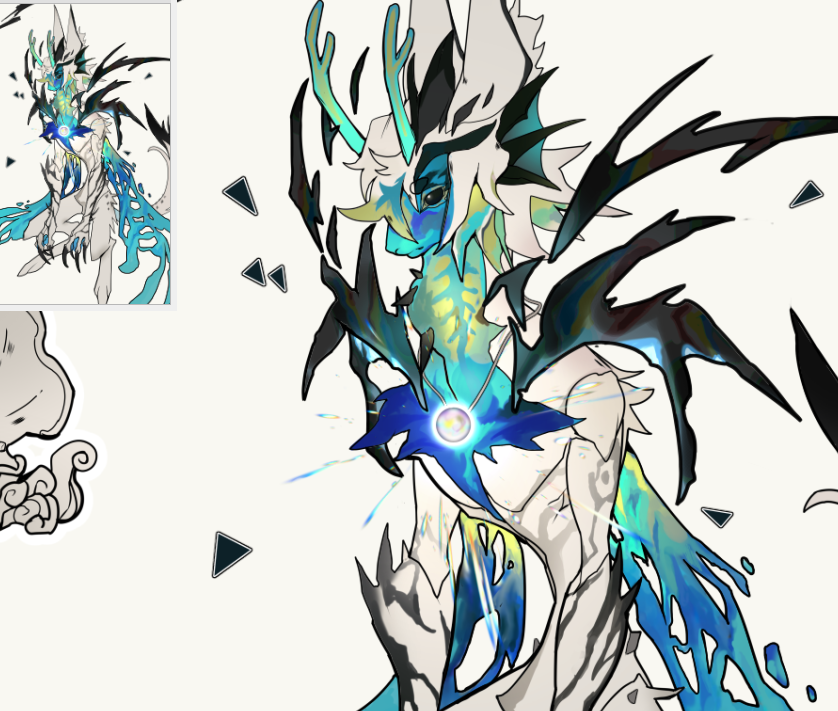 the aquatic jackalope ever 
(jk, I am working on my closed species)
#adopt #adoptable #furry