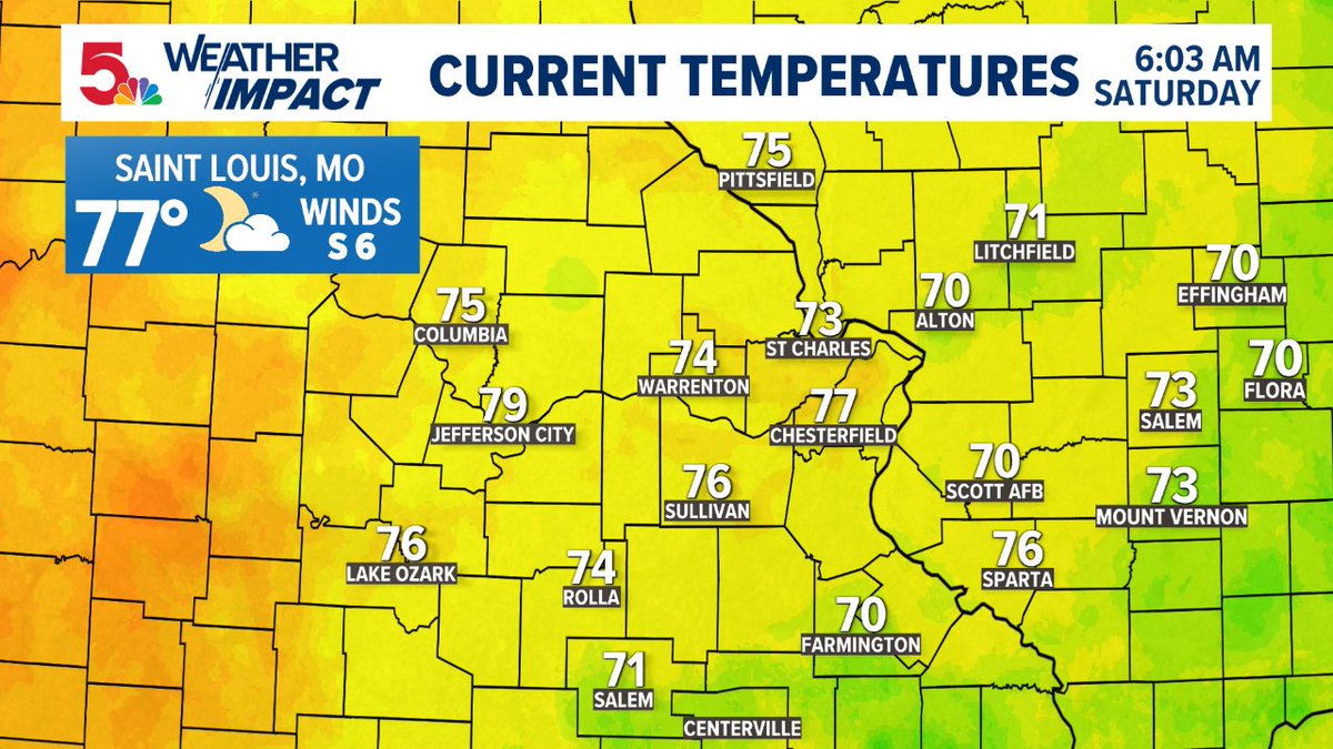 Here's a look at your early morning temps around the #STL area Forecast at ksdk.com/weather #stlwx #ksdkwx