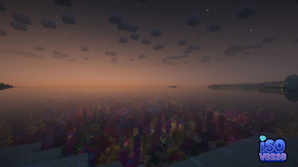 Chasing sunsets at a magical coral reef, feeling grateful for nature's beautiful display.
Website &amp; IP: isoVerse.net
Java &amp; Bedrock
 #isoVerse #minecraft #server