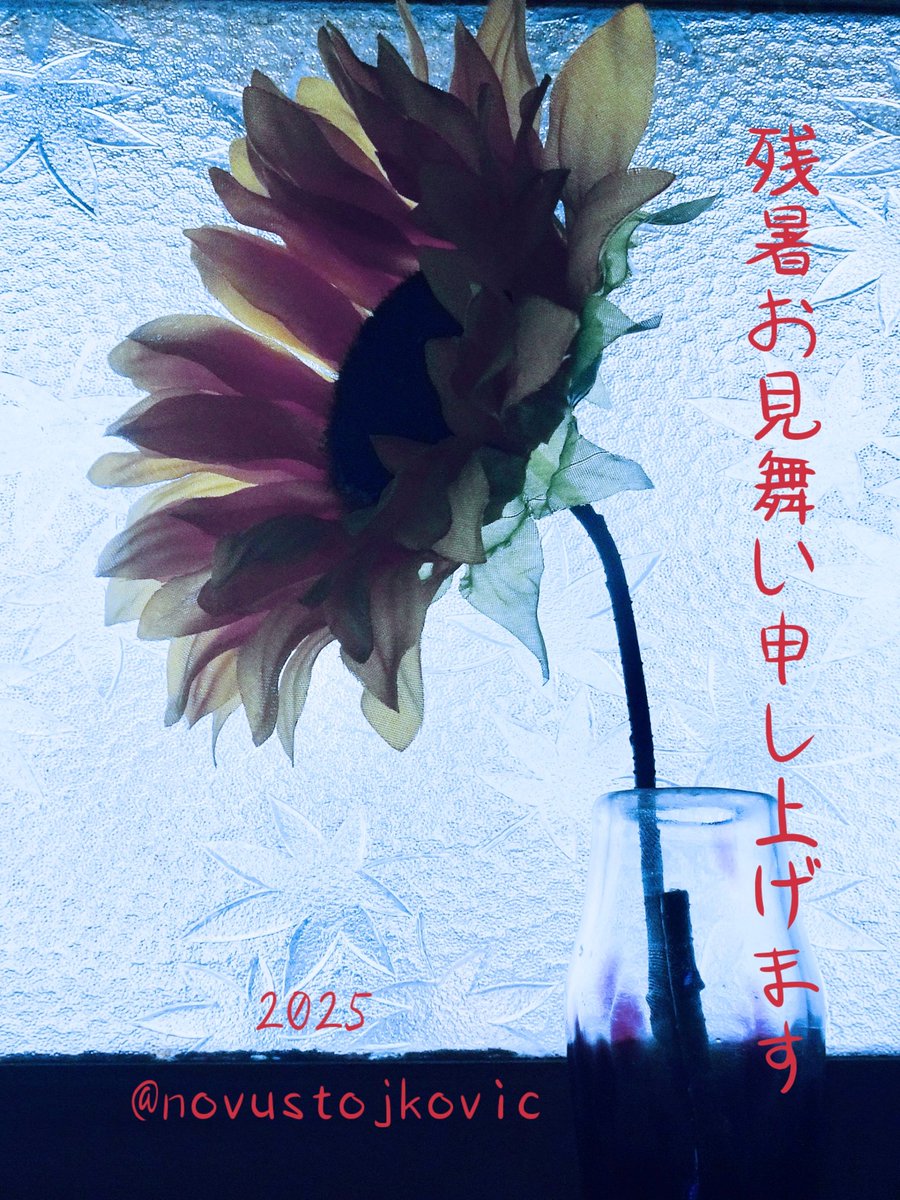 novustojkovic's tweet image. 「соняшник」

残暑お見舞い申し上げます

水差しは多摩美の硝子工芸の
生徒さんの作品素敵ですね✨

トイカメラバージョン📷️
作り過ぎたかな💦

#残暑お見舞い申し上げます
#соняшник #ひまわり
#sunflower #glassworks
#toydegital #toycamera