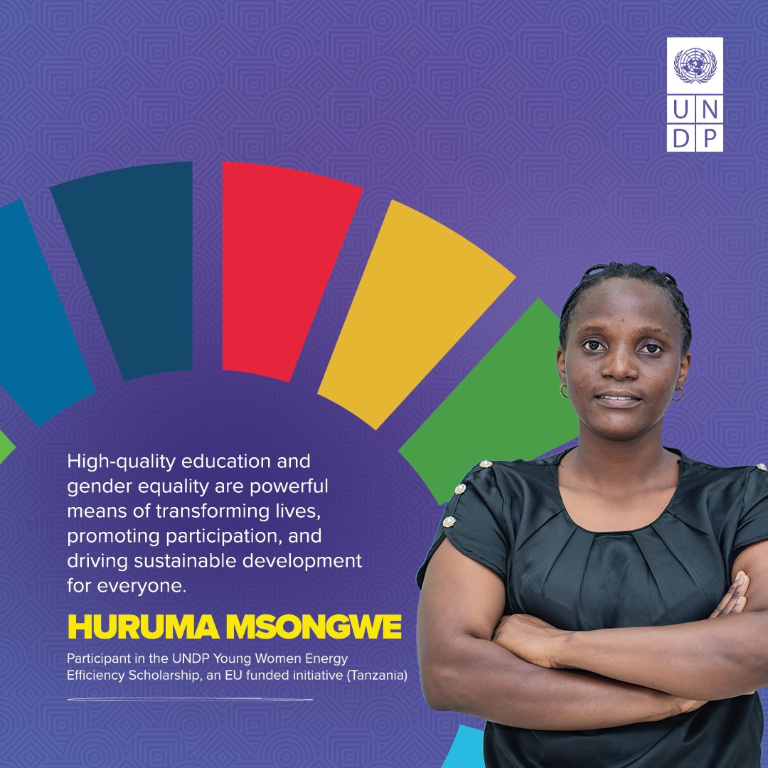 UNDP Africa (@undpafrica) on Twitter photo Education opens the door to participation.📚
Huruma joined the <a href="/UNDP/">UN Development</a> Young Women Energy Efficiency Scholarship, funded by the EU. 🇪🇺
Her journey shows that when partners invest in access and skills, learning can lead to leadership. 🚀
#InternationalYouthDay #IYD2025 Education opens the door to participation.📚
Huruma joined the <a href="/UNDP/">UN Development</a> Young Women Energy Efficiency Scholarship, funded by the EU. 🇪🇺
Her journey shows that when partners invest in access and skills, learning can lead to leadership. 🚀
#InternationalYouthDay #IYD2025